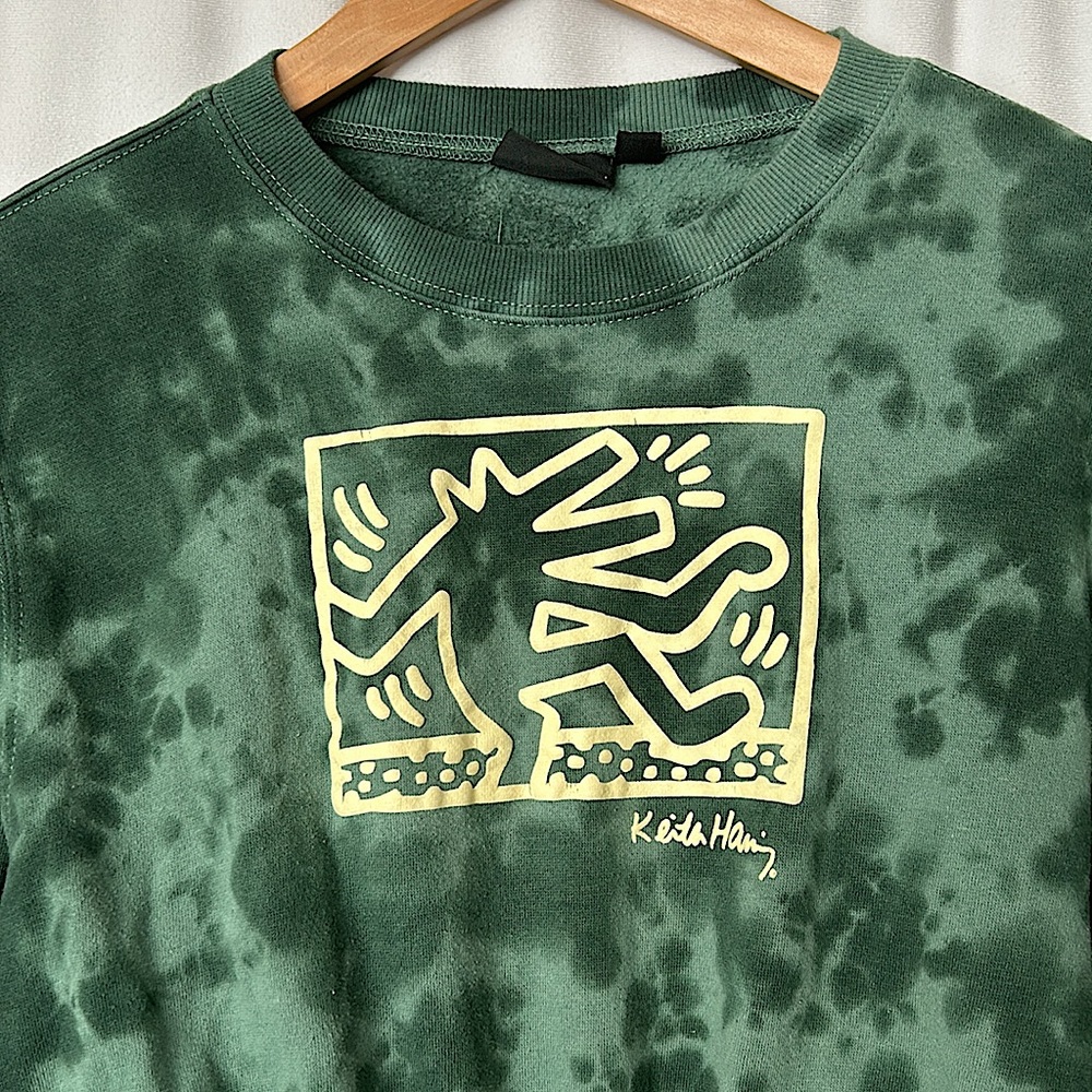 Keith Haring Comfy Green Tie Dye Long Sleeve Sweatshirt Top **Size XL** 🌺🌺 - Picture 3 of 4